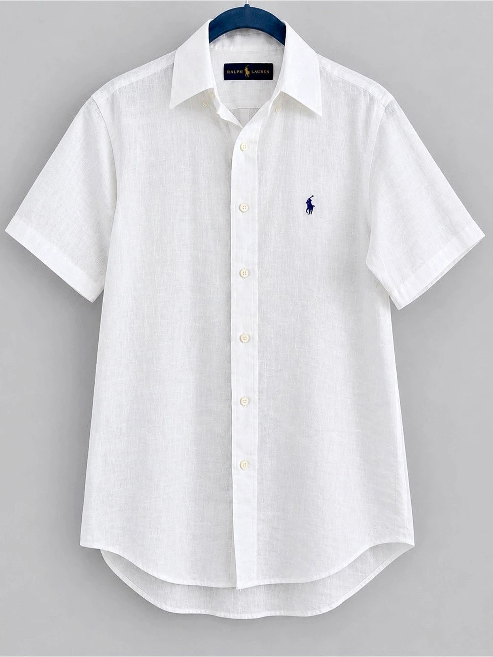 Ralph Lauren Women's 100% Linen Short-Sleeve Shirt White XS